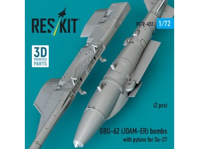 GBU-62 (JDAM-ER) bombs with pylons for Su-27 Flanker (2 pcs) (3D Printed) 