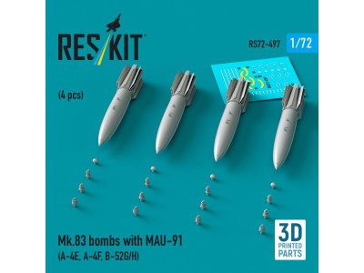 Mk.83 bombs with MAU-91 (4 pcs) (A-4E, A-4F, B-52G/H) (3D printed) 