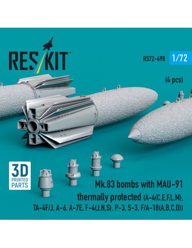 Mk.83 bombs with MAU-91 thermally protected (4 pcs) (A-4E, A-4F, B-52G/H) (3D printed) 