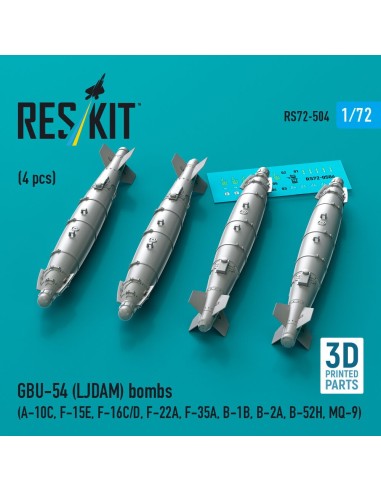 GBU-54 (LJDAM) bombs (4 pcs) (A-10C, F-15E, F-16C/D, F-22A, F-35A, B-1B, B-2A, B-52H, MQ-9) (3D Printed) 