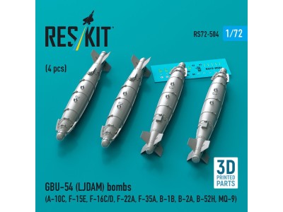GBU-54 (LJDAM) bombs (4 pcs) (A-10C, F-15E, F-16C/D, F-22A, F-35A, B-1B, B-2A, B-52H, MQ-9) (3D Printed) 