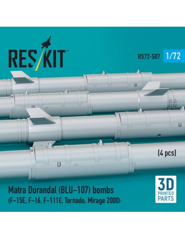 Matra Durandal (BLU-107) bombs (4 pcs) (F-15E, F-16, F-111E, Tornado, Mirage 2000) (3D Printed) 