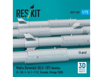 Matra Durandal (BLU-107) bombs (4 pcs) (F-15E, F-16, F-111E, Tornado, Mirage 2000) (3D Printed) 