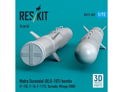 Matra Durandal (BLU-107) bombs (4 pcs) (F-15E, F-16, F-111E, Tornado, Mirage 2000) (3D Printed) 