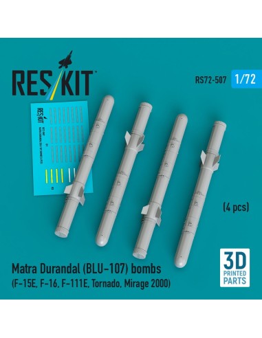 Matra Durandal (BLU-107) bombs (4 pcs) (F-15E, F-16, F-111E, Tornado, Mirage 2000) (3D Printed) 