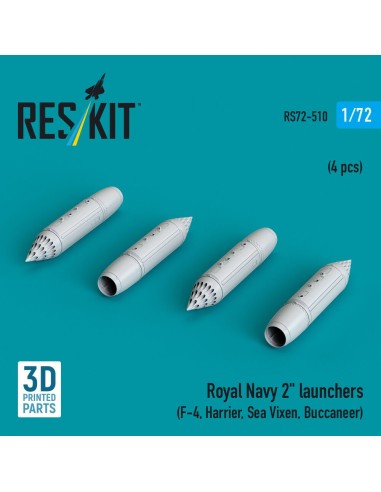 Royal Navy 2 launchers (4 pcs) (F-4, Harrier, Sea Vixen, Buccaneer) (3D Printed) 