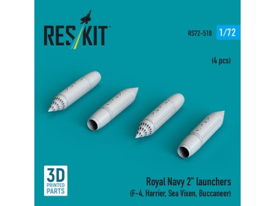 Royal Navy 2 launchers (4 pcs) (F-4, Harrier, Sea Vixen, Buccaneer) (3D Printed) 