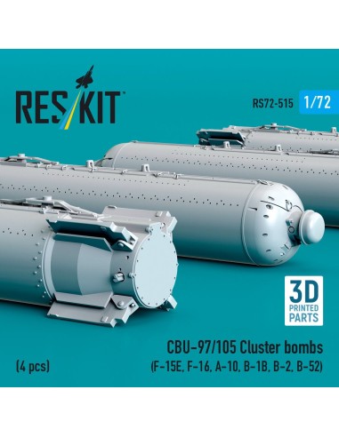 CBU-97/105 cluster bombs (4 pcs) (F-15E, F-16, A-10, B-1B, B-2, B-52) (3D Printed) 