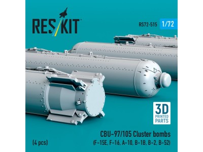 CBU-97/105 cluster bombs (4 pcs) (F-15E, F-16, A-10, B-1B, B-2, B-52) (3D Printed) 