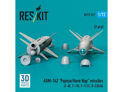 AGM-142 Popeye/Have Nap missiles (2 pcs) (F-4E, F-15I, F-111C, B-52G/H) (3D Printed) 