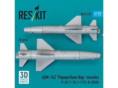 AGM-142 Popeye/Have Nap missiles (2 pcs) (F-4E, F-15I, F-111C, B-52G/H) (3D Printed) 