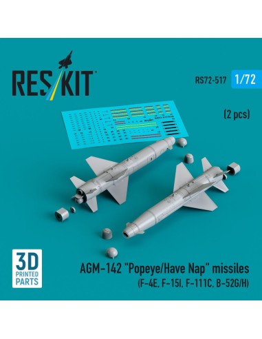 AGM-142 Popeye/Have Nap missiles (2 pcs) (F-4E, F-15I, F-111C, B-52G/H) (3D Printed) 