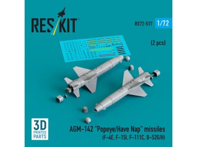 AGM-142 Popeye/Have Nap missiles (2 pcs) (F-4E, F-15I, F-111C, B-52G/H) (3D Printed) 