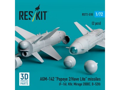 AGM-142 Popeye 2/Have Lite missiles (2 pcs) (F-16I, Kfir, Mirage 2000C, B-52H) (3D Printed) 