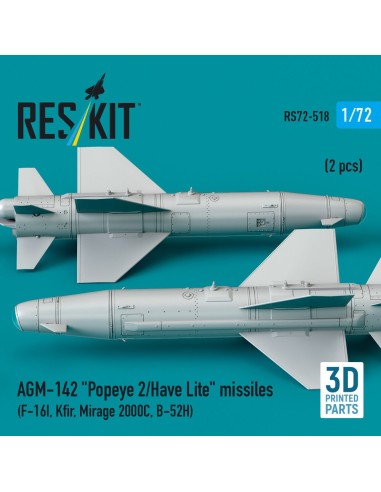 AGM-142 Popeye 2/Have Lite missiles (2 pcs) (F-16I, Kfir, Mirage 2000C, B-52H) (3D Printed) 