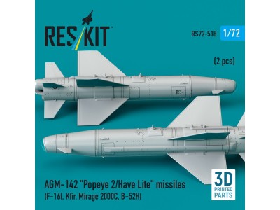 AGM-142 Popeye 2/Have Lite missiles (2 pcs) (F-16I, Kfir, Mirage 2000C, B-52H) (3D Printed) 