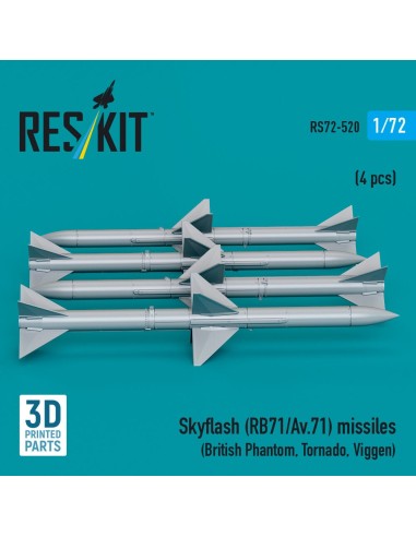 Skyflash (RB71/Av.71) missiles (4 pcs) (British Phantom, Tornado, Viggen) (3D Printed) 