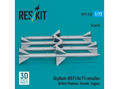 Skyflash (RB71/Av.71) missiles (4 pcs) (British Phantom, Tornado, Viggen) (3D Printed) 