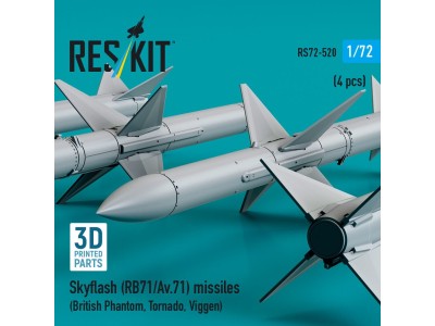 Skyflash (RB71/Av.71) missiles (4 pcs) (British Phantom, Tornado, Viggen) (3D Printed) 