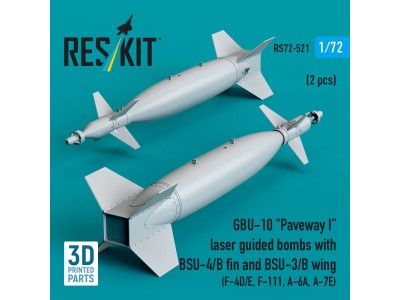 GBU-10 Paveway I laser guided bombs with BSU-4/B fin and BSU-3/B wing (2 pcs) (F-4D/E, F-111, A-6A, A-7E) (3D Printed) 