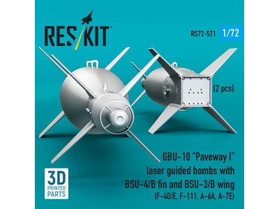 GBU-10 Paveway I laser guided bombs with BSU-4/B fin and BSU-3/B wing (2 pcs) (F-4D/E, F-111, A-6A, A-7E) (3D Printed) 