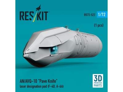 AN/AVQ-10 Pave Knife laser designation pod (1 pcs) (F-4D, A-6A) (3D Printed) 