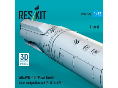 AN/AVQ-10 Pave Knife laser designation pod (1 pcs) (F-4D, A-6A) (3D Printed) 