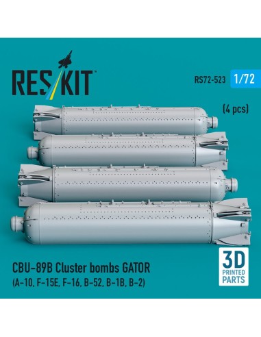 CBU-89B cluster bombs GATOR (4 pcs) (A-10, F-15E, F-16, B-52, B-1B, B-2) (3D Printed) 
