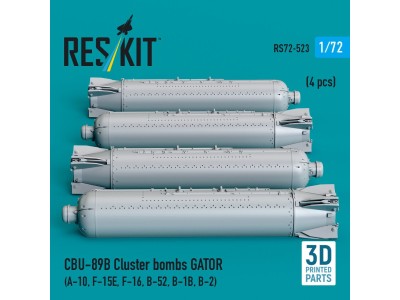 CBU-89B cluster bombs GATOR (4 pcs) (A-10, F-15E, F-16, B-52, B-1B, B-2) (3D Printed) 
