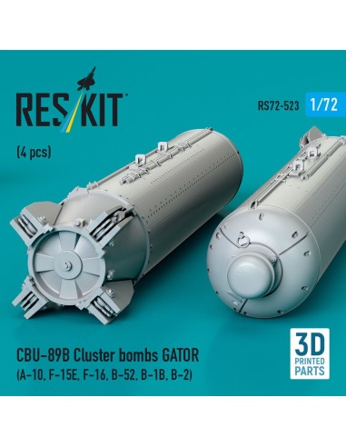 CBU-89B cluster bombs GATOR (4 pcs) (A-10, F-15E, F-16, B-52, B-1B, B-2) (3D Printed) 