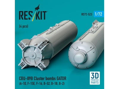 CBU-89B cluster bombs GATOR (4 pcs) (A-10, F-15E, F-16, B-52, B-1B, B-2) (3D Printed) 