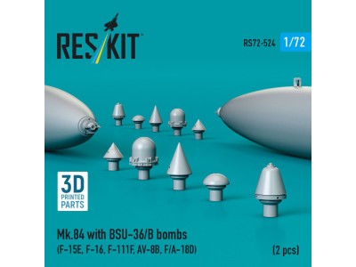 Mk.84 with BSU-36/B bombs (2 pcs) (F-15E, F-16, F-111F, AV-8B, F/A-18D) (3D Printed) 