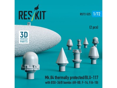 Mk.84 thermally protected/BLU-117 with BSU-36/B bombs (2 pcs) (AV-8B, F-14, F/A-18) (3D Printed) 