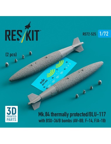 Mk.84 thermally protected/BLU-117 with BSU-36/B bombs (2 pcs) (AV-8B, F-14, F/A-18) (3D Printed) 