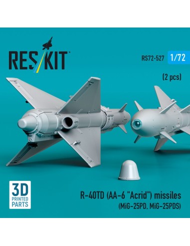 R-40TD (AA-6 Acrid) missiles (2 pcs) (MiG-25PD, MiG-25PDS) (3D Printed) 