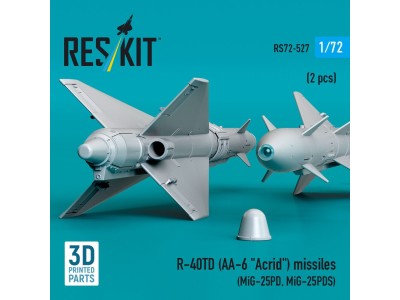 R-40TD (AA-6 Acrid) missiles (2 pcs) (MiG-25PD, MiG-25PDS) (3D Printed) 