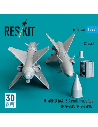 R-40RD (AA-6 Acrid) missiles (2 pcs) (MiG-25PD, MiG-25PDS) (3D Printed) 