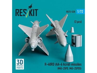 R-40RD (AA-6 Acrid) missiles (2 pcs) (MiG-25PD, MiG-25PDS) (3D Printed) 
