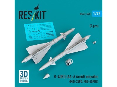 R-40RD (AA-6 Acrid) missiles (2 pcs) (MiG-25PD, MiG-25PDS) (3D Printed) 