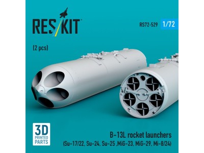 B-13L rocket launchers (2 pcs) (Su-17/22, Su-24, Su-25 ,MiG-27, MiG-29) (3D Printed) 