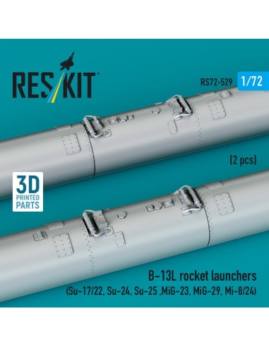 B-13L rocket launchers (2 pcs) (Su-17/22, Su-24, Su-25 ,MiG-27, MiG-29) (3D Printed) 