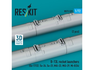 B-13L rocket launchers (2 pcs) (Su-17/22, Su-24, Su-25 ,MiG-27, MiG-29) (3D Printed) 