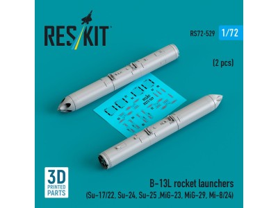 B-13L rocket launchers (2 pcs) (Su-17/22, Su-24, Su-25 ,MiG-27, MiG-29) (3D Printed) 