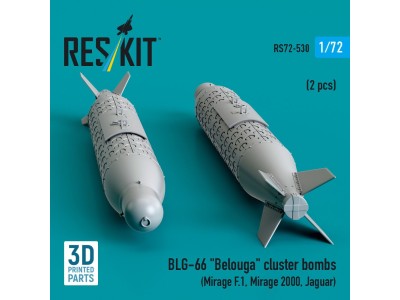BLG-66 Belouga cluster bombs (2 pcs) (Mirage F.1, Mirage 2000, Jaguar) (3D Printed) 