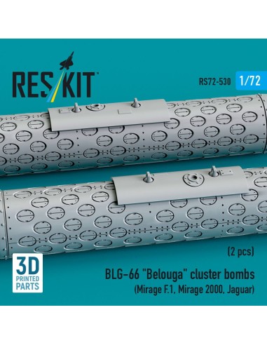 BLG-66 Belouga cluster bombs (2 pcs) (Mirage F.1, Mirage 2000, Jaguar) (3D Printed) 