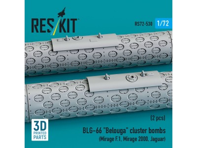 BLG-66 Belouga cluster bombs (2 pcs) (Mirage F.1, Mirage 2000, Jaguar) (3D Printed) 