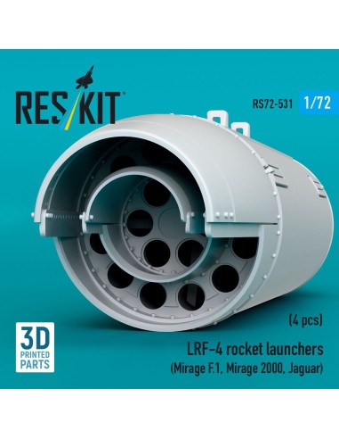 LRF-4 rocket launchers (4 pcs) (Mirage F.1, Mirage 2000, Jaguar) (3D Printed) 