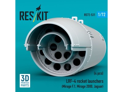 LRF-4 rocket launchers (4 pcs) (Mirage F.1, Mirage 2000, Jaguar) (3D Printed) 