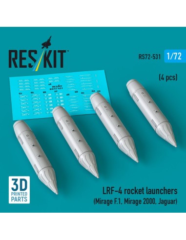 LRF-4 rocket launchers (4 pcs) (Mirage F.1, Mirage 2000, Jaguar) (3D Printed) 