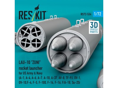 LAU-10 ZUNI rocket launcher for US Army & Navy (2 pcs) (A-1, A-4, A-6, A-7, A-10, A-37, AV-8, TF-9J, OV-1, OV-10, F-4, F-5, F-10